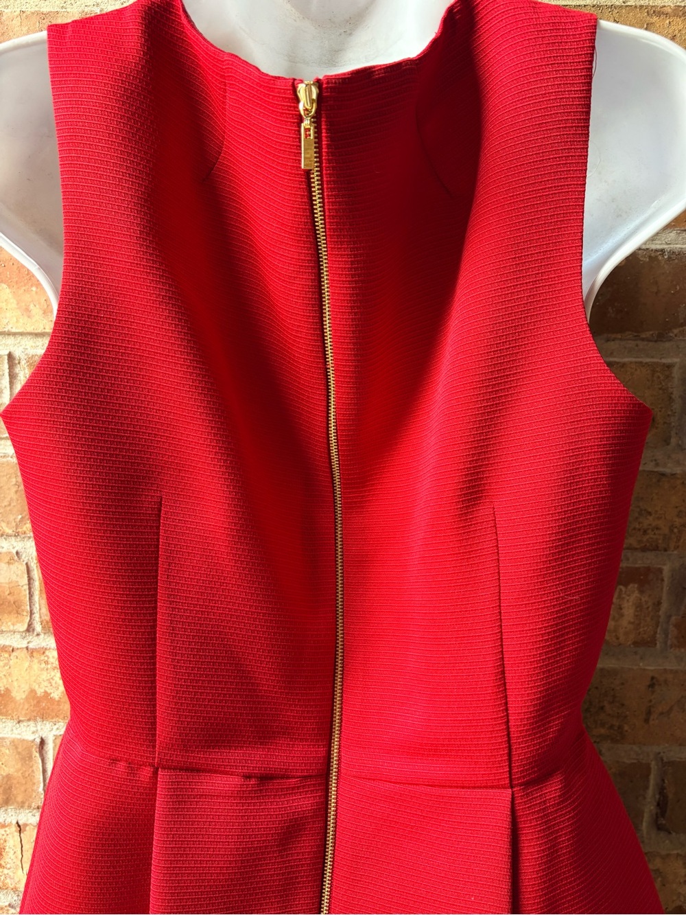 Tahari Red Sleeveless Bow-Waist Mini Dress size 6 - Picture 7 of 9